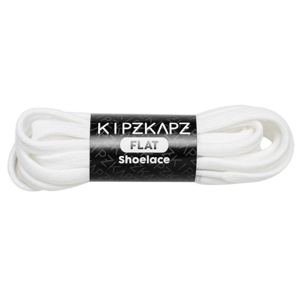 F2 – Flat 8mm – White | KipzKapz Shoelace