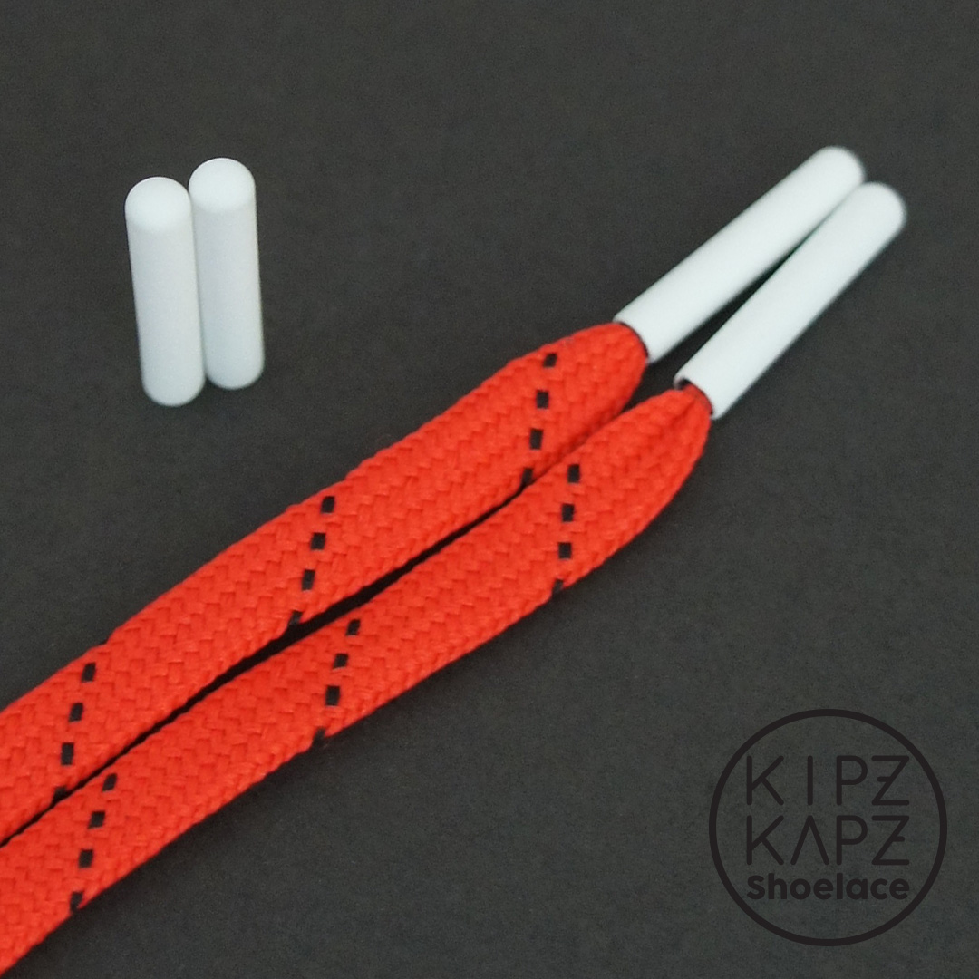 White Aglets Shoe Lace Tips - 2 Diameters, Heat Shrink Repair Ends - Mend & Make Laces