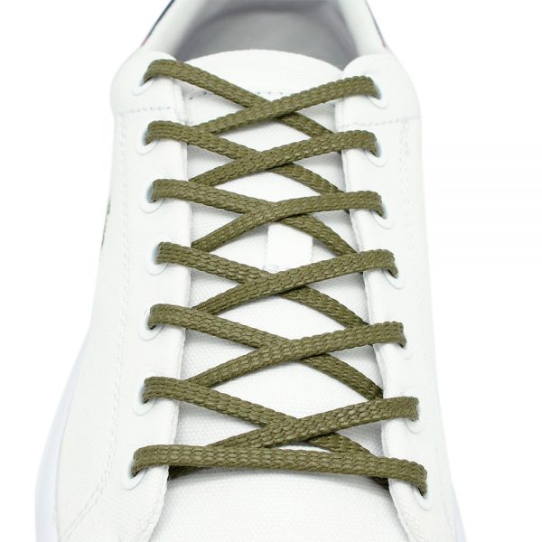 WS52 – Waxed Cotton Flat 5mm – Olive Green | KipzKapz Shoelace