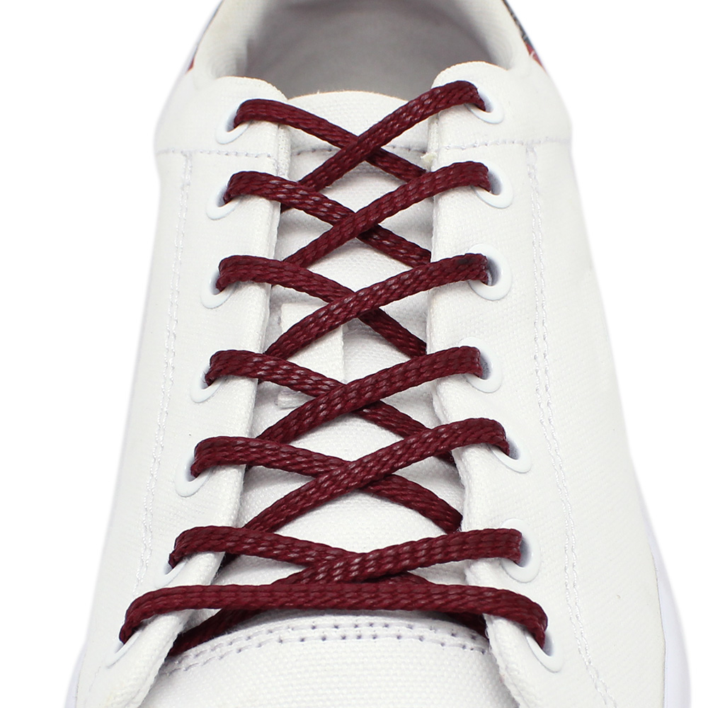 WS54 – Waxed Cotton Flat 5mm – Maroon Red | KipzKapz Shoelace