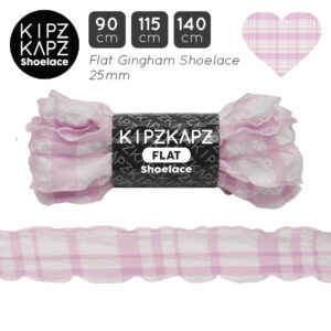 RFS2B - Flat Ribbon Gingham 25mm - Checker White Pink