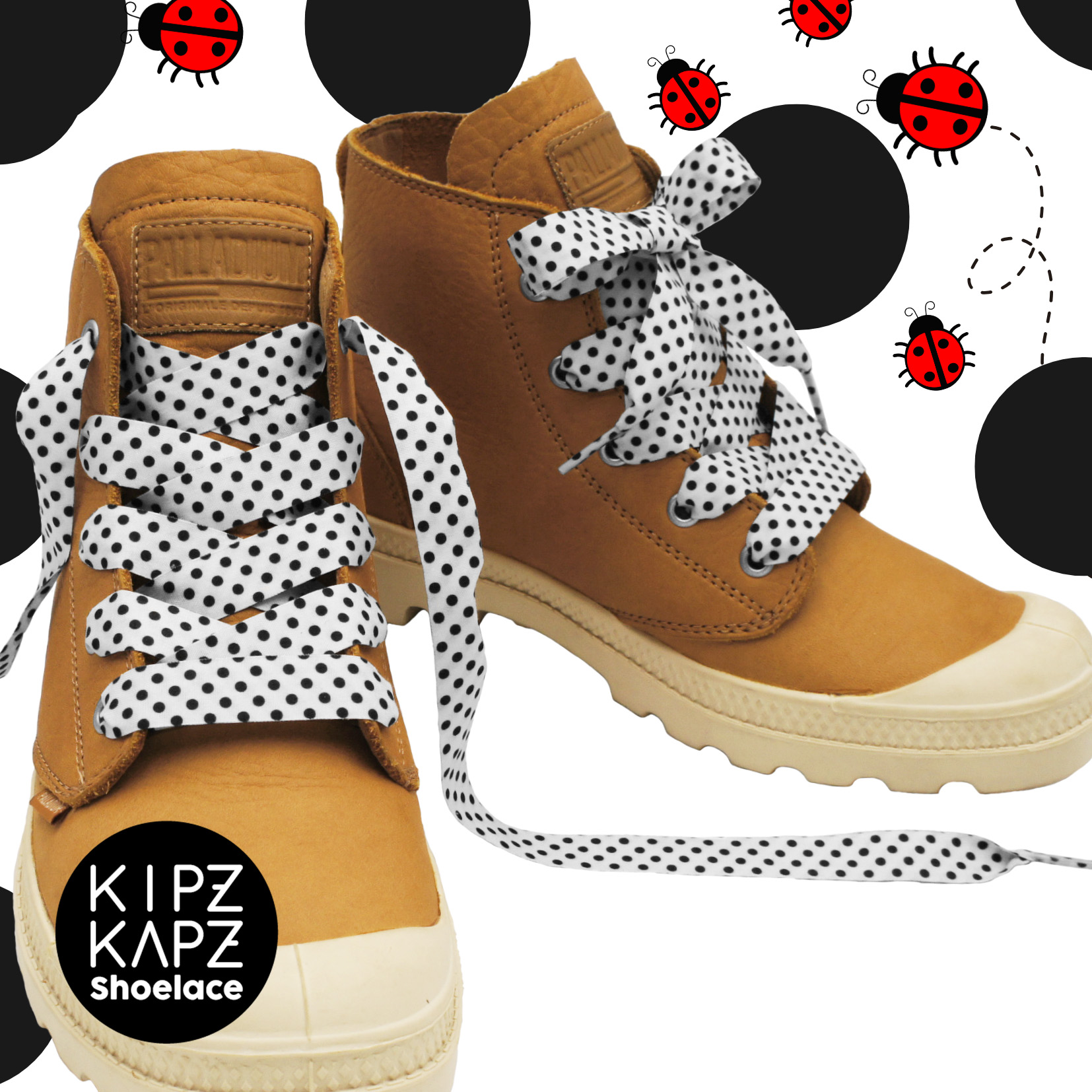 RFS3B – POLKADOT WHITE BLACK – 17MM – Shoe 1