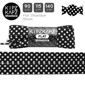 RFS3A - Flat Ribbon Polka Dot 17mm - Black White