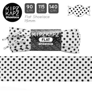 RFS3B - Flat Ribbon Polka Dot 17mm - White Black