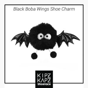 SCF4 - Black Boba Wings Shoe Charm