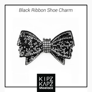 SCF5 - Black Ribbon Crystal Sparkling Shoe Charm